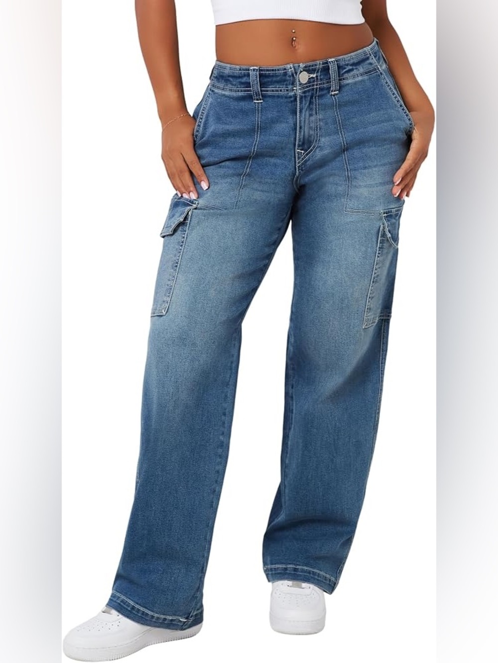 True Religion Denim Cargo Straight Jeans Medium wash sz 29